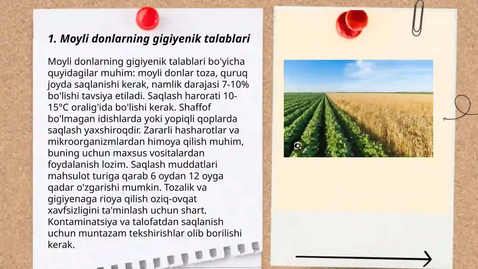 Moyli donlar sifatiga qo'yilgan talablar 3