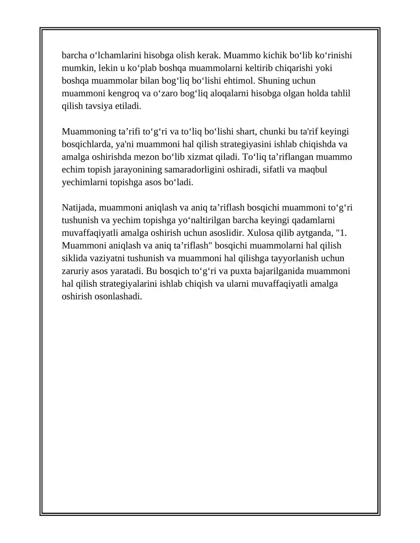 MUAMMOLARNI HAL QILISH (PROBLEM-SOLVING) 3