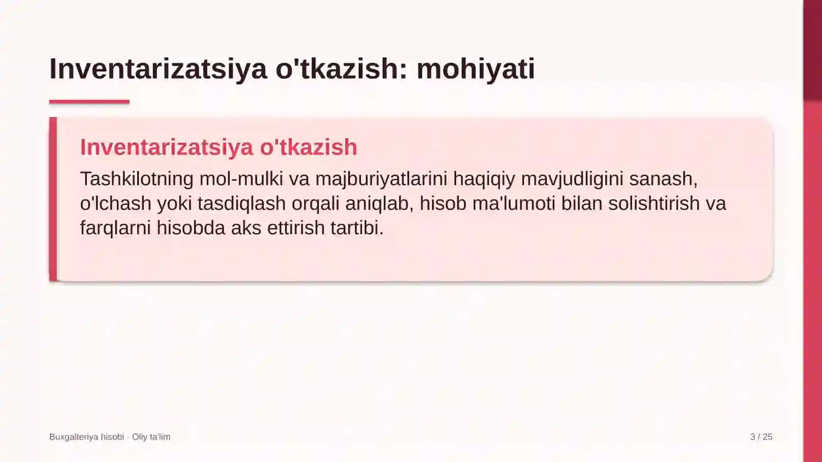 boshqaruv servis kompaniyalarida inventarizatsiya o'tkazish 8600 3