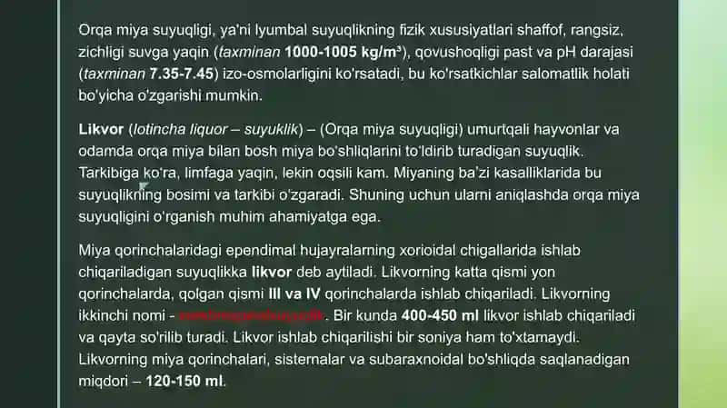 ORQA MIYA SUYUQLIGINING FIZIK VA KIMYOVIY XUSUSIYATLARI MIKROSKOPIYASI 3