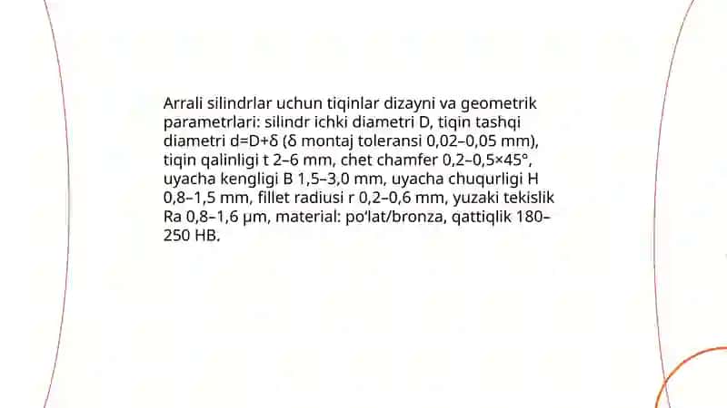 Arrali silindrlar uchun tiqinlar tayyorlash texnologiyasi 3