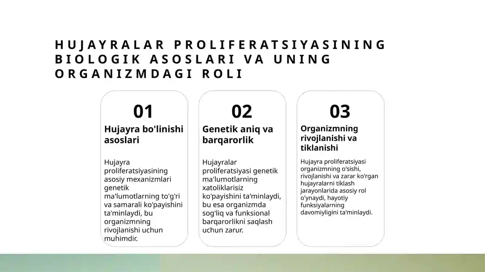 Hujayralar proliferatsiasi: Mitoz va meyoz 3
