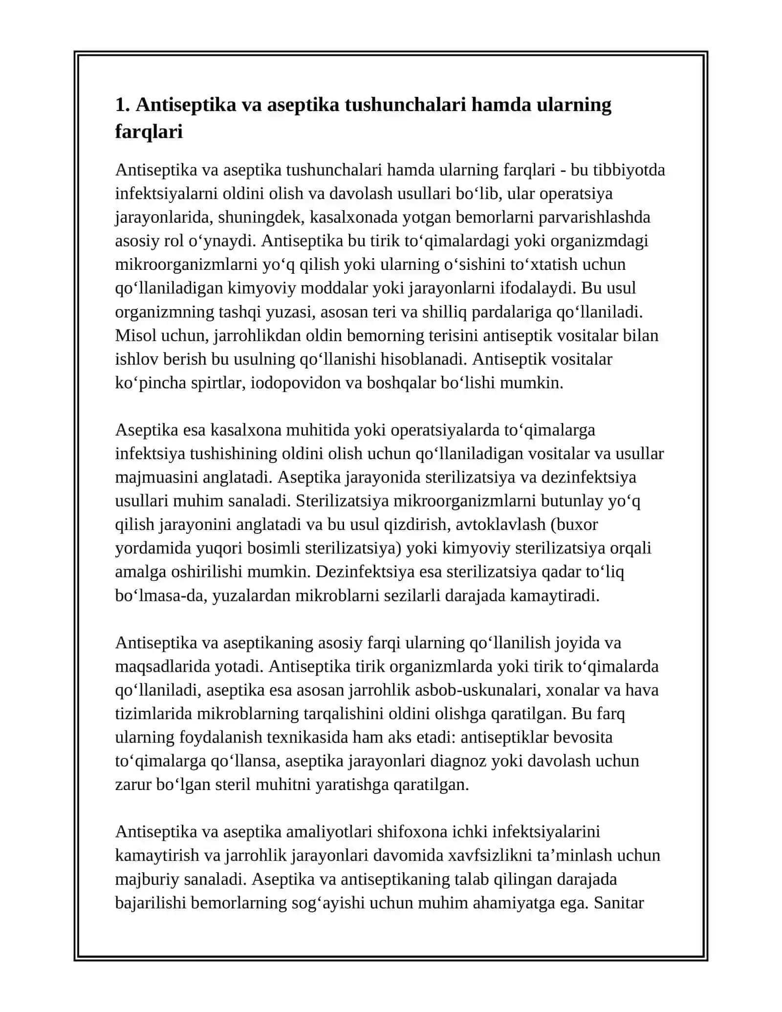 ANTISEPTIKA VA ASEPTIKA ASOSLARINI OʻRGANISH 3