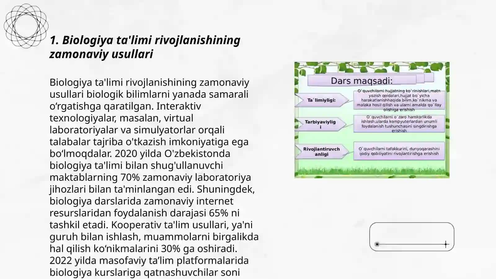 Biologiya o'qish metodikasining dolzarb muammolari 3