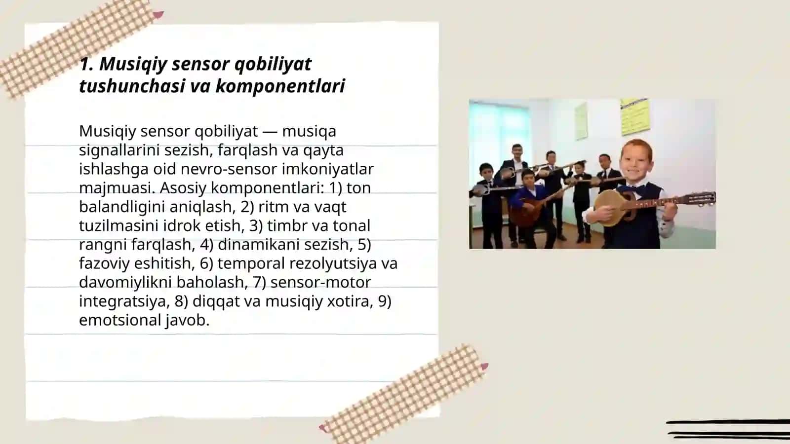 Musiqaviy sensor qobiliyatni musiqa mashğulotlarida aniqlash 3