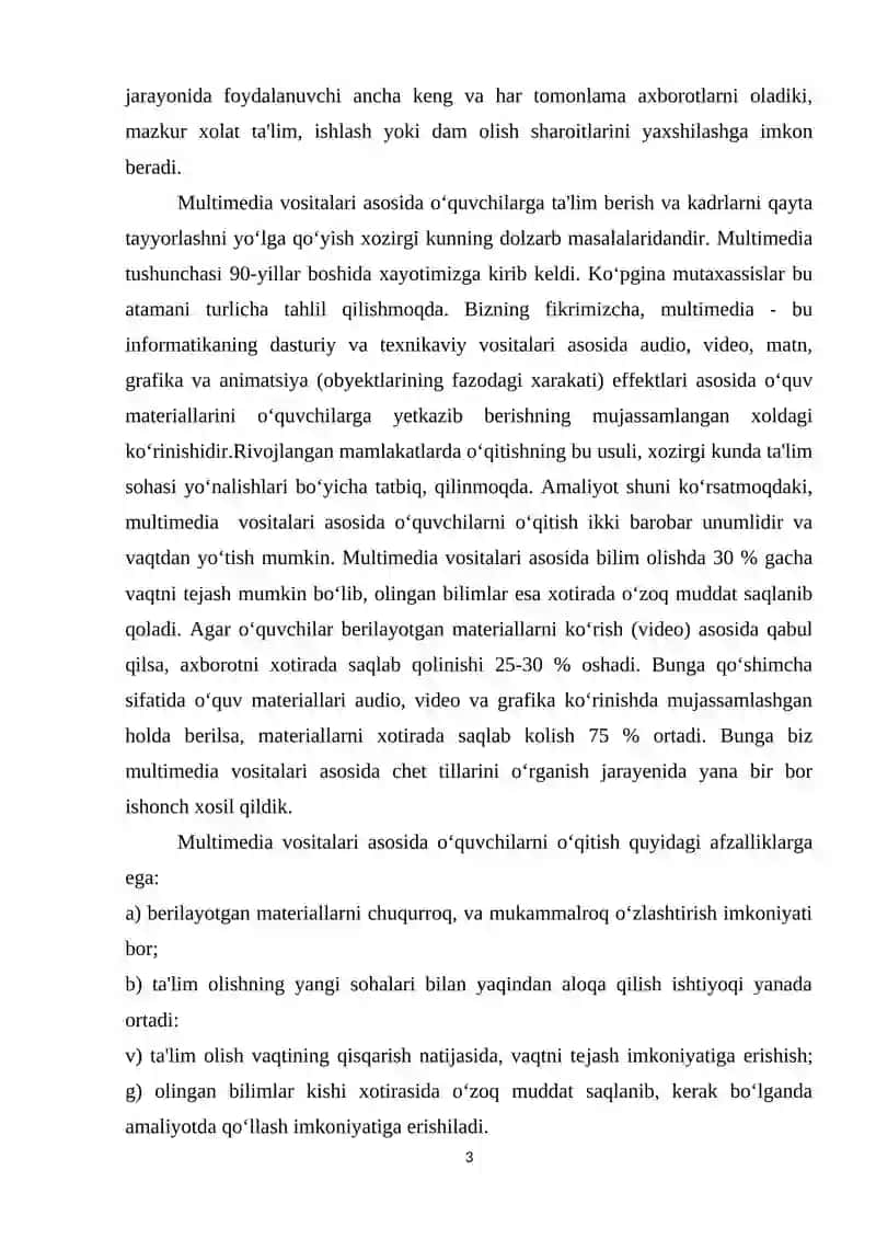 MAKTABGACHA TA’LIMDA MULTIMEDIALI TEXNOLOGIYALAR HAQIDA MA’LUMOT 3