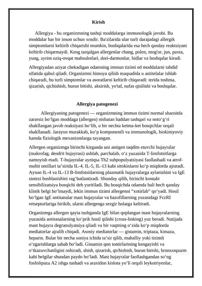 Allergiya. Immunodefitsit holatlar 3