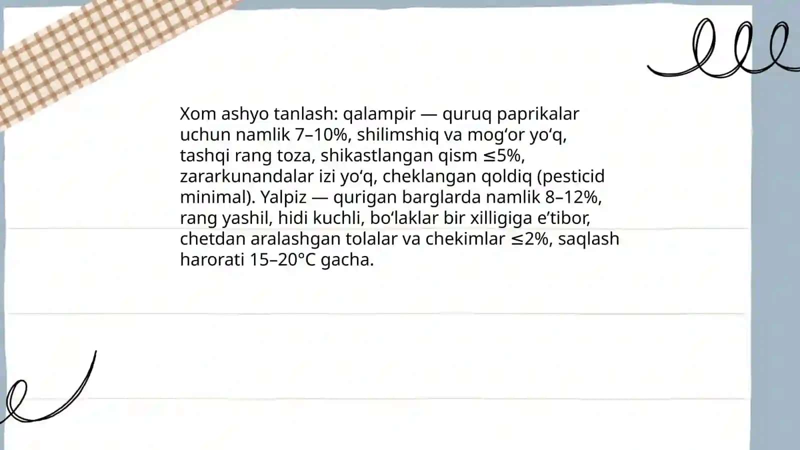Xom ashyo tanlash: qalampir va yalpiz sifat mezonlari 3