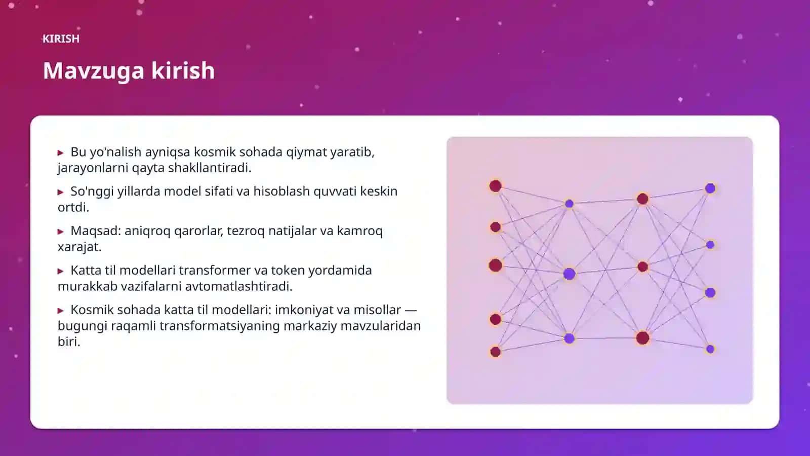 Kosmik sohada katta til modellari: imkoniyat va misollar 3