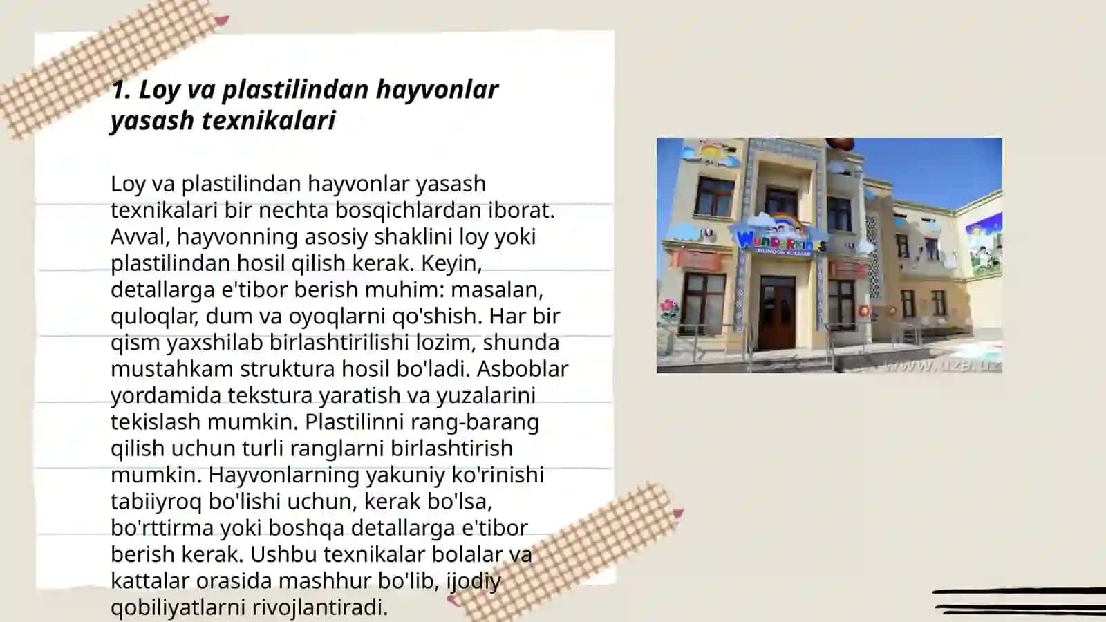 Loy va plastilindan hayvonlar yasash texnikalari 3
