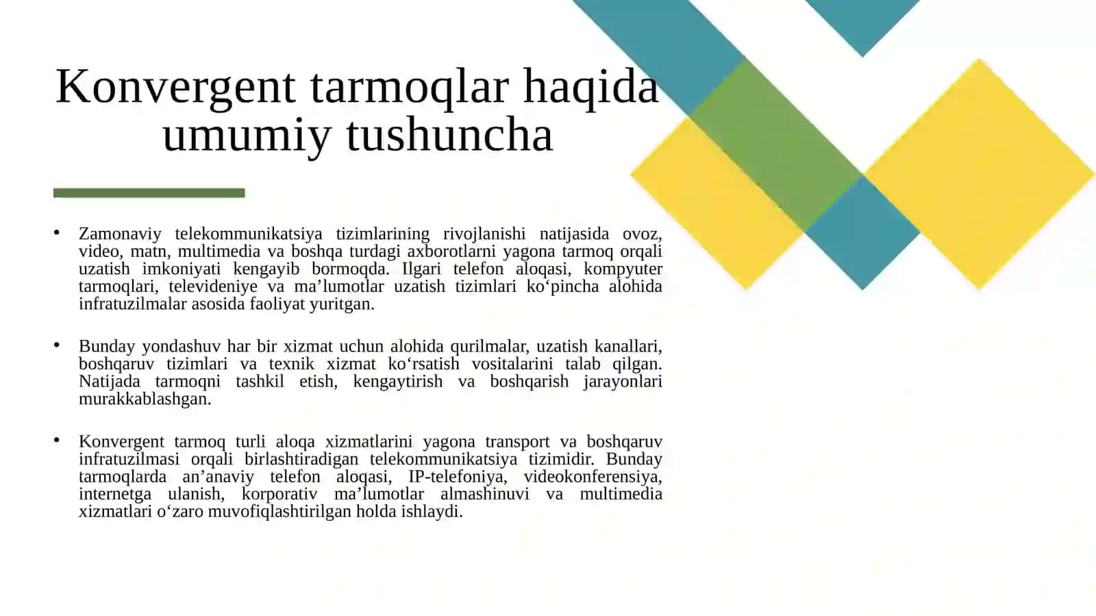 Konvergent tarmoqlarda marshrutlash va kommutatsiya tamoyillari 3