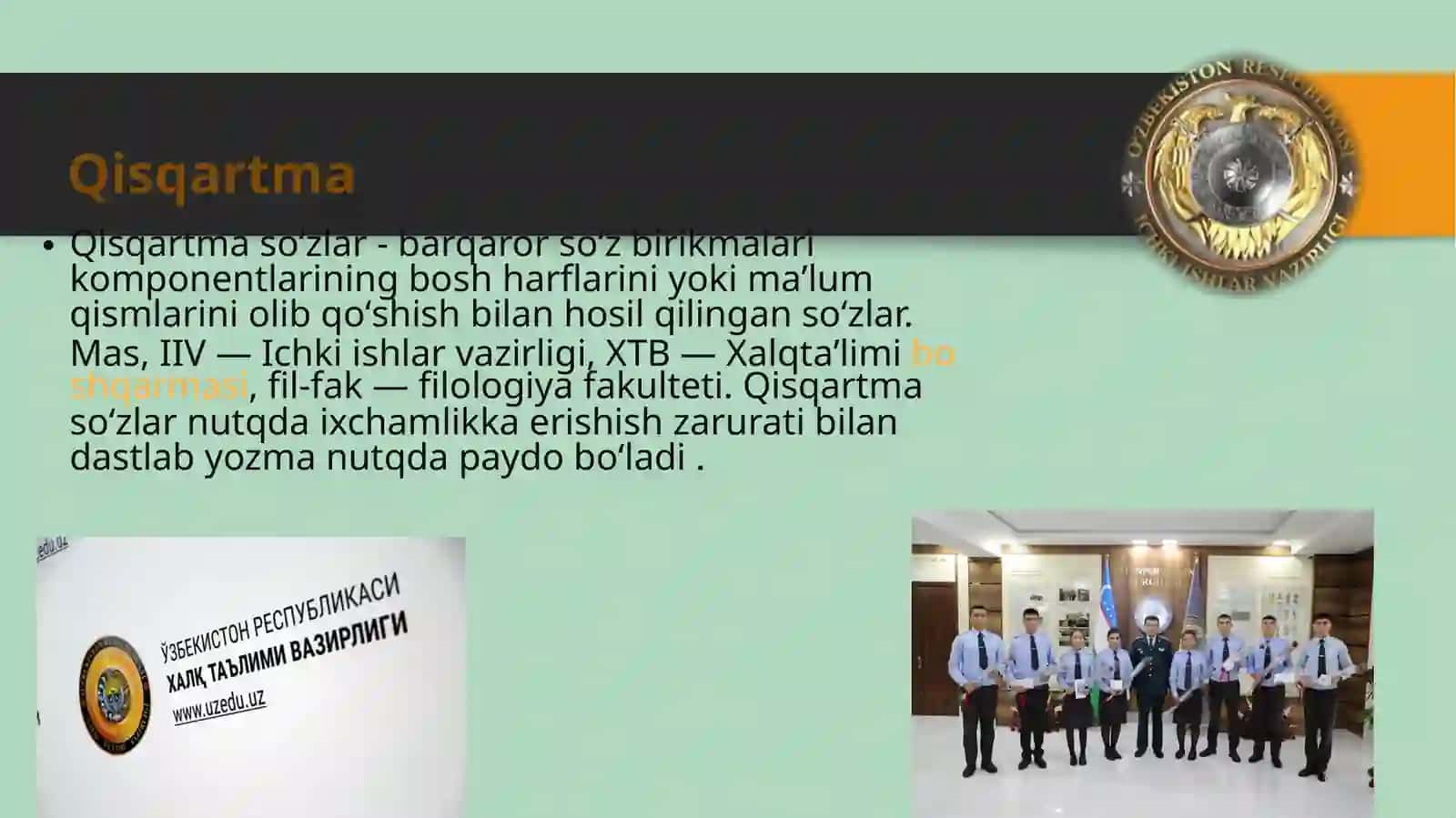Mavzu: Sohaga oid qisqartmalar ro'yxati va izohi 3