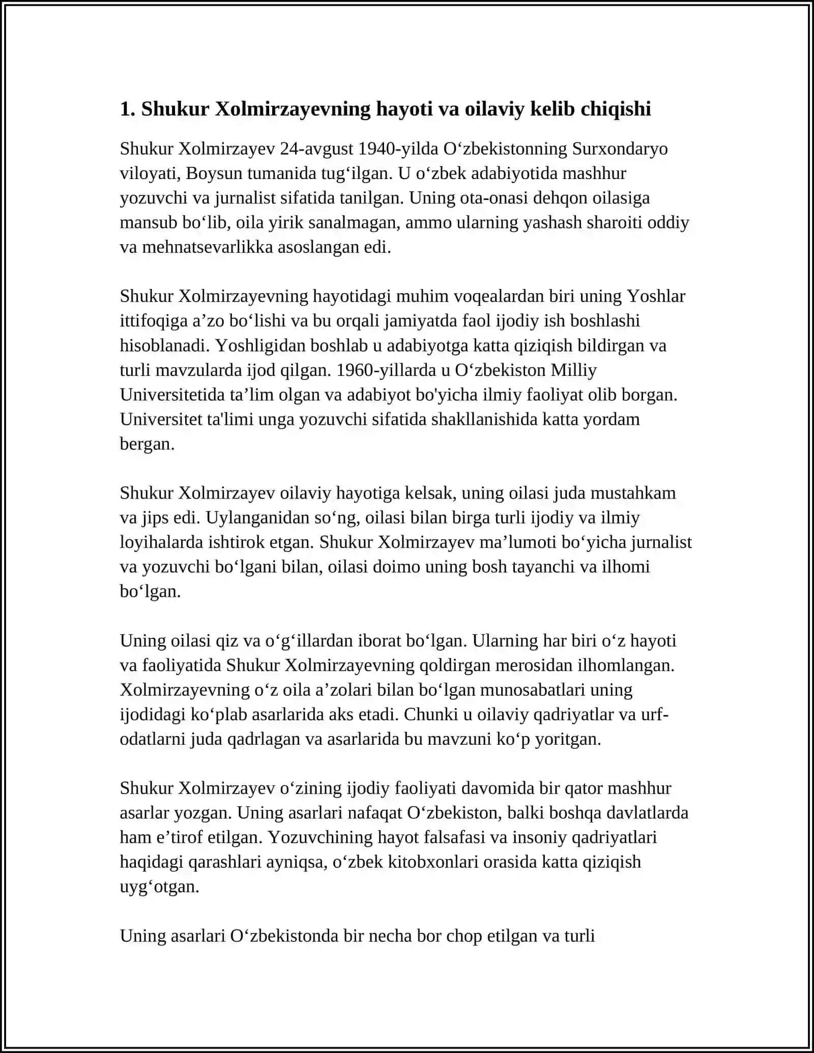 SHUKUR XOLMIRZAYEV HAYOTI VA IJODI 3