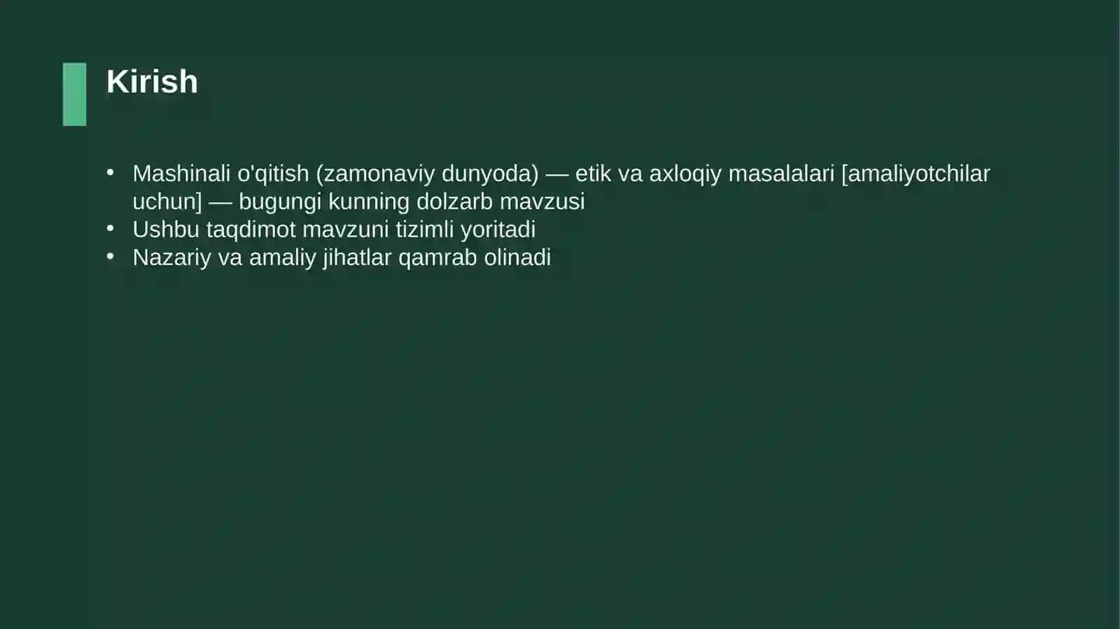 Mashinali o'qitish (zamonaviy dunyoda) — etik va axloqiy masalalari [amaliyotchilar uchun] 3