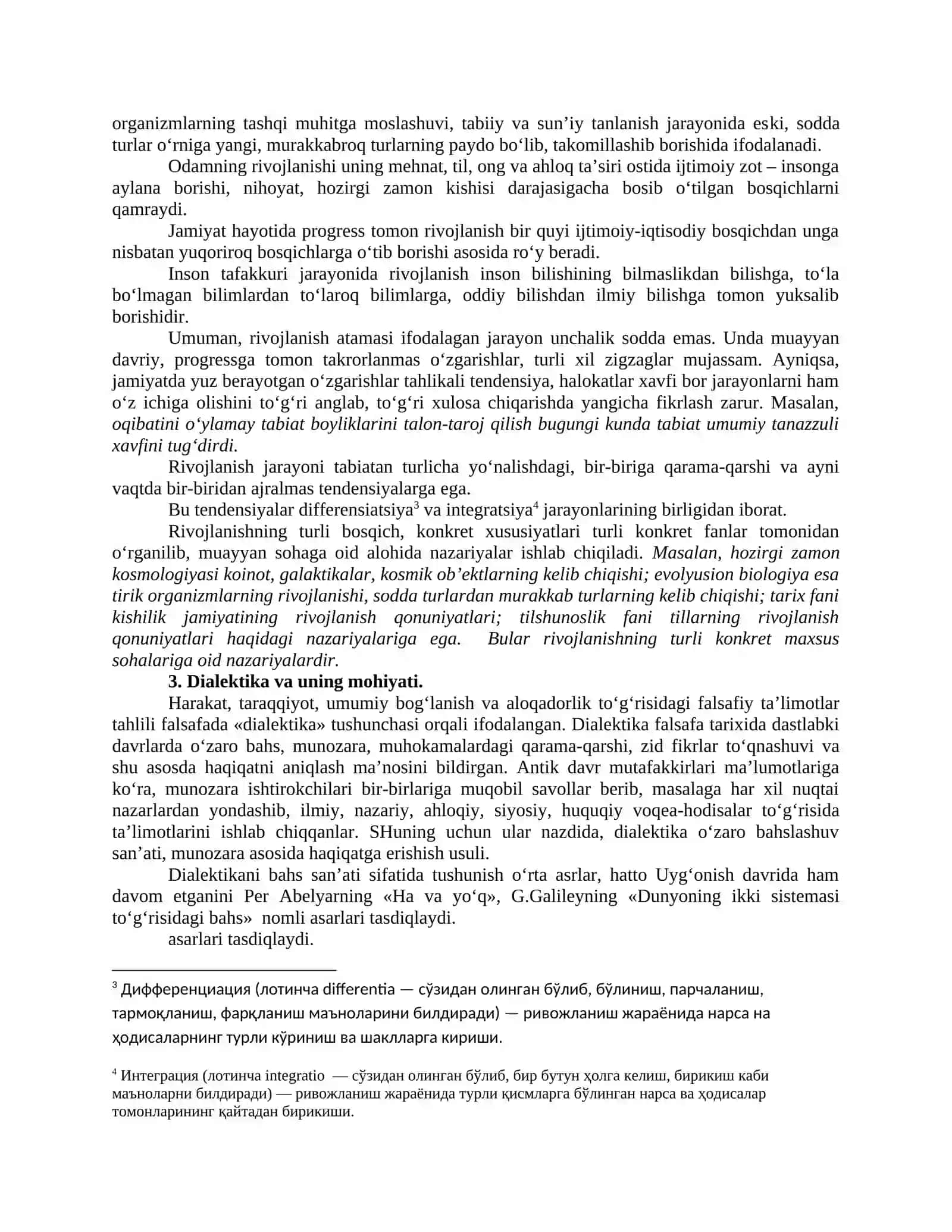 OLAMNING UNIVERSAL ALOQALARI VA RIVOJLANISH. FALSAFANING QONUN VA KATEGORIYALARI 3
