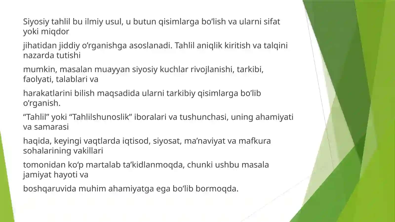 Siyosiy tahlilning mohiyati va o’ziga xosligi. 3