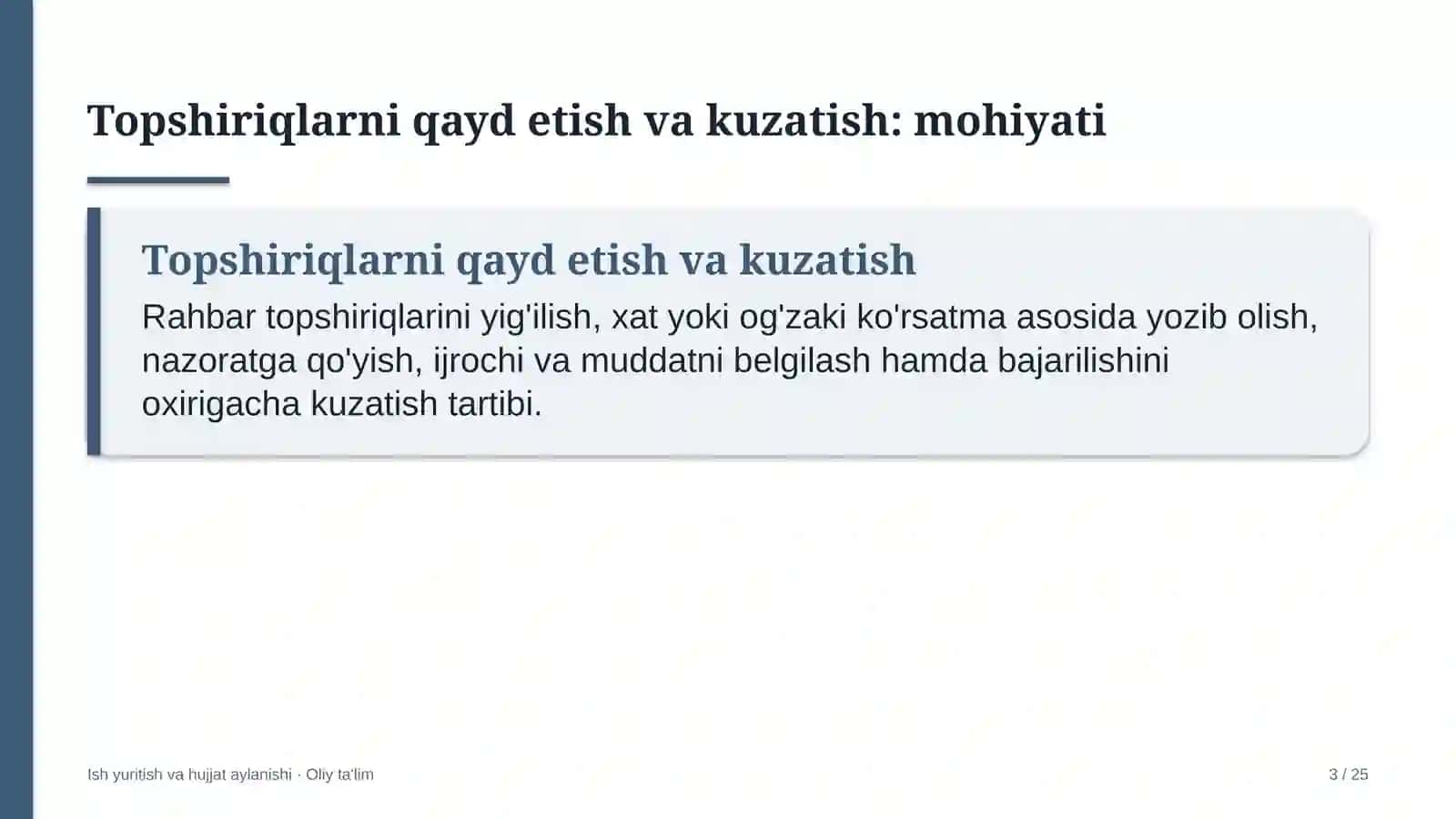 suv xo'jaligida topshiriqlarni qayd etish va ijrosini kuzatish 3574 3