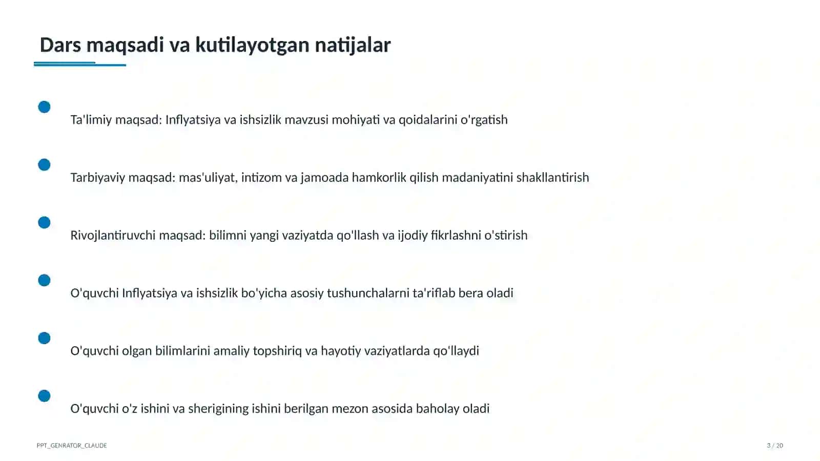 Inflyatsiya va ishsizlik (11-sinf) 3