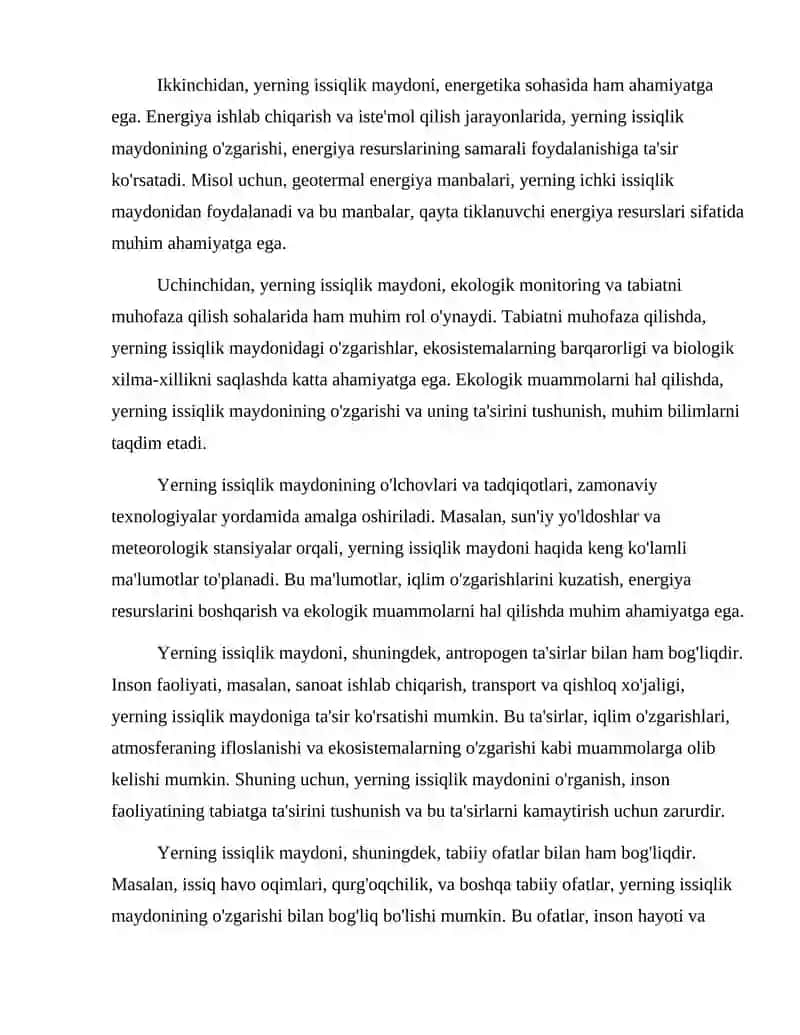 Yerning issiqlik maydoni 3