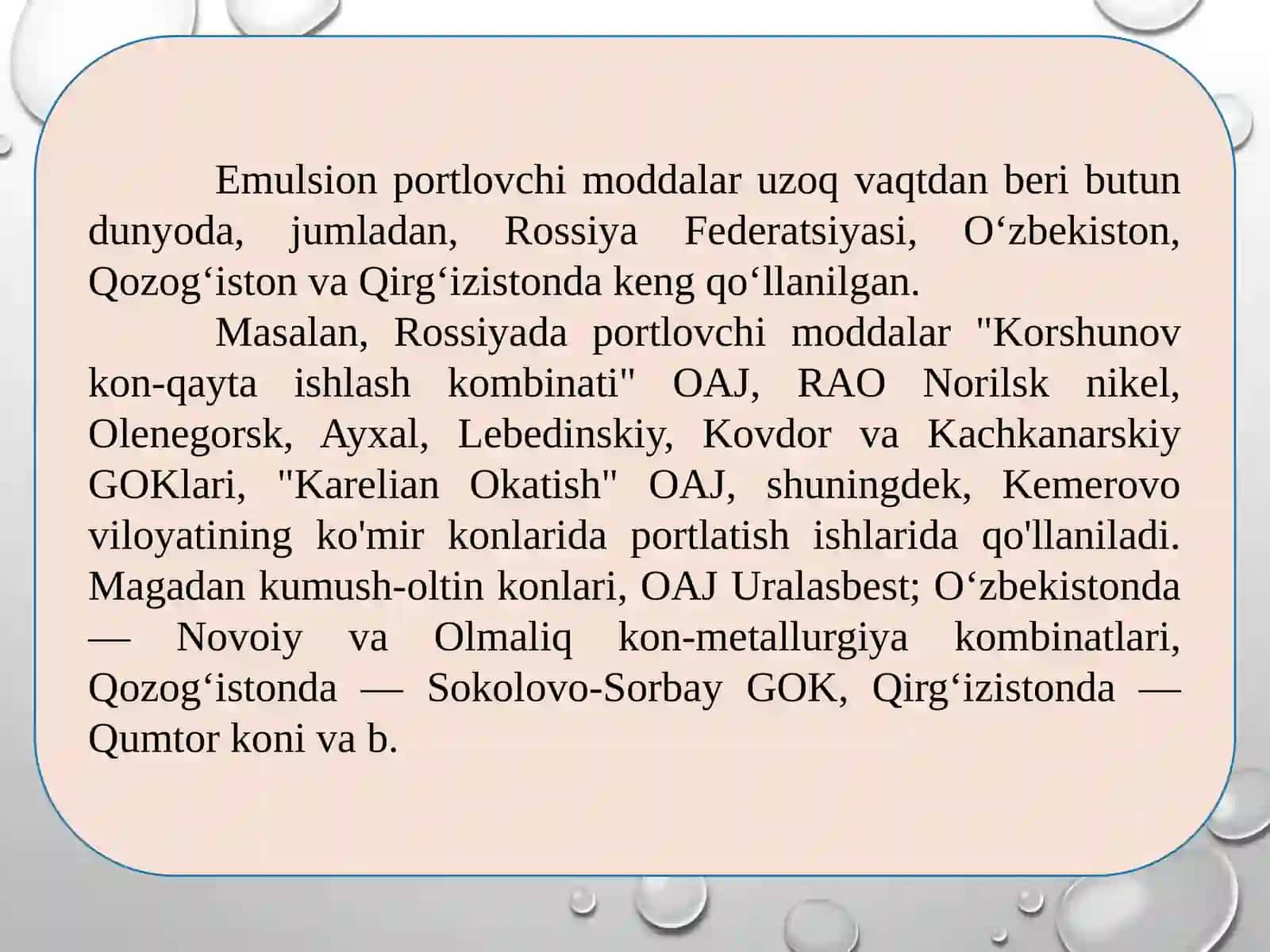 Emulsiyali portlovchi moddalar 3