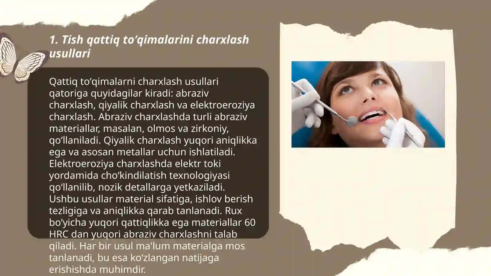 Tish qattiq toʻqimalarini charxlash asoslari va xavfsizlik qoidalari 3