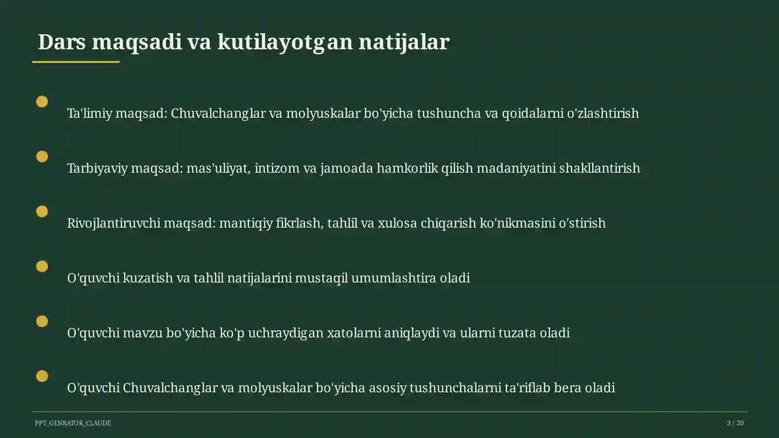 Chuvalchanglar va molyuskalar (7-sinf) 3