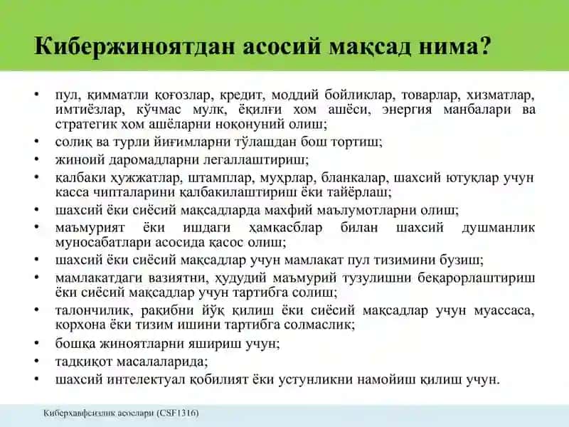 Кибержиноятлар,киберқонунларва киберэтика 3