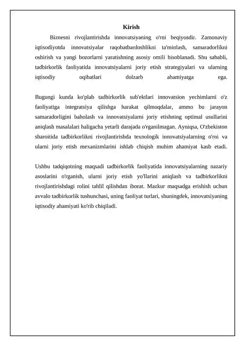 Biznesni rivojlantirishda innovatsiyalar roli 3