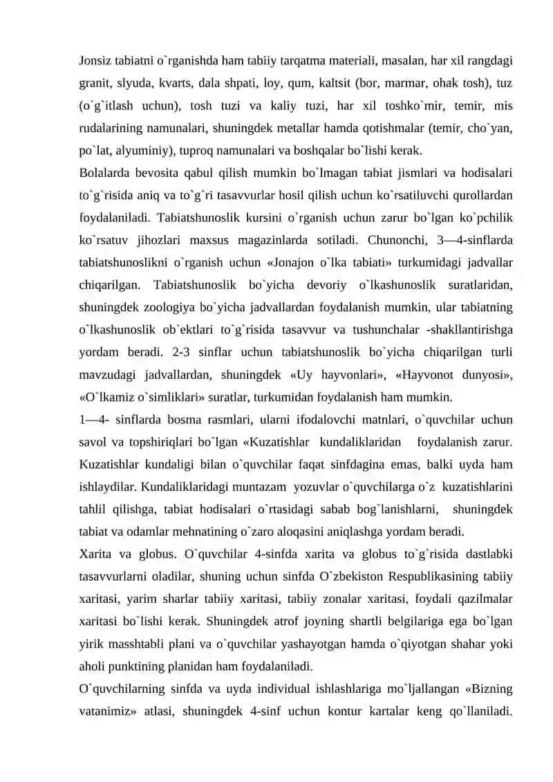 KICHIK GURUHLARDA TABIATGA OID O'YINLARNI TASHKIL ETISHNI MASHG'ULOT ISHLANMASINI TUZISH 3