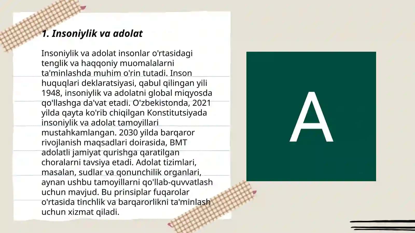 Insoniylik va adolat 3