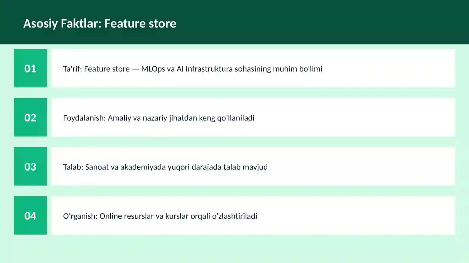 Feature store 3