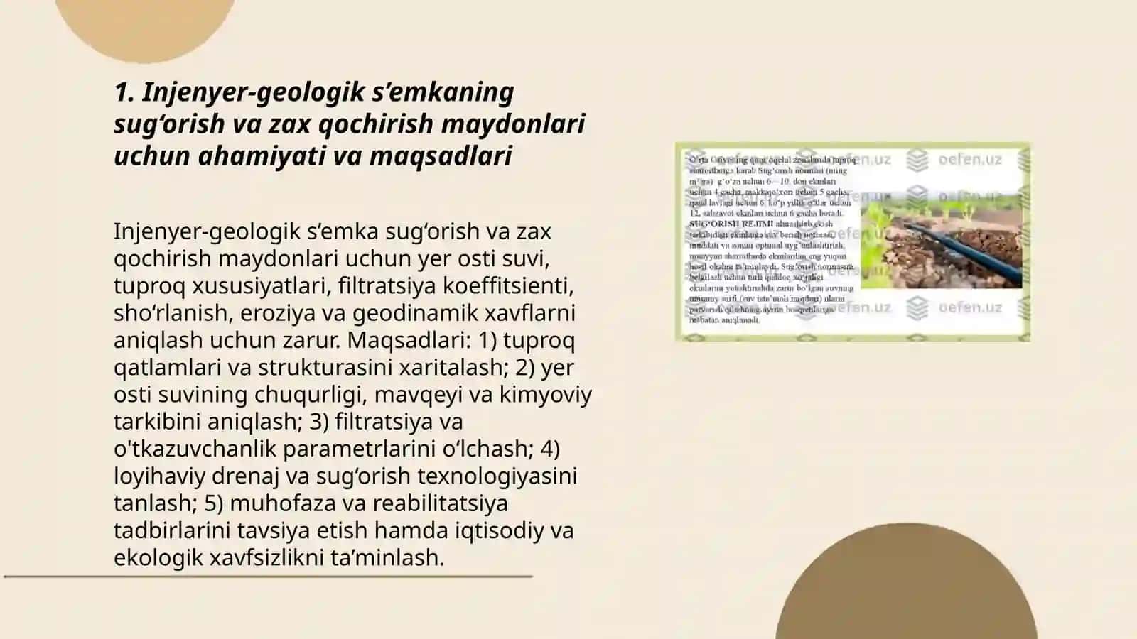 Sug‘orish va zax qochirish maydonlari loyihasi 3