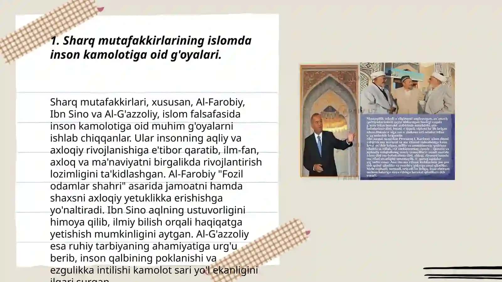 Sharq mutafakkirlarining islom dinining inson kamolotiga ta'siri haqidagi g'o'yalari 3
