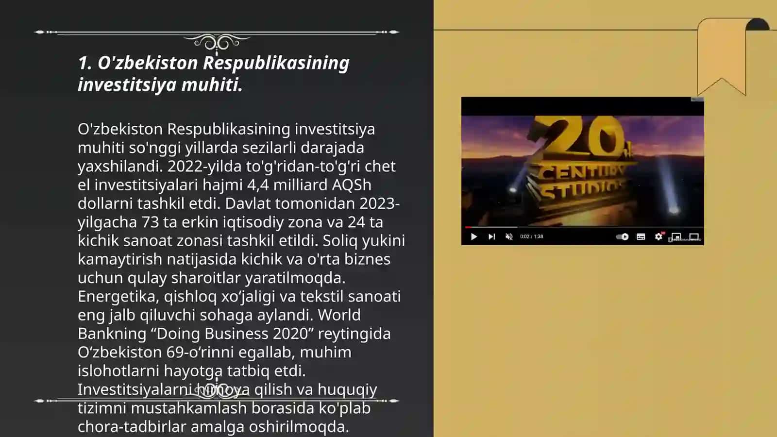 O'zbekiston Respublikasi investitsiya siyosati 3
