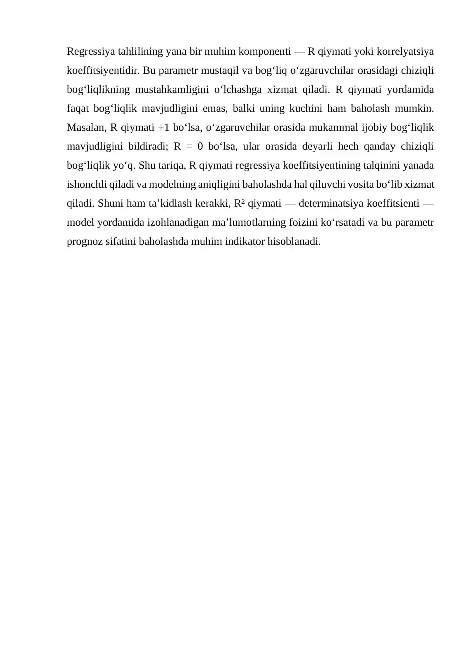 REGRESSIYA KOEFFITSIYENTINING AHAMIYATI VA R QIYMATI 3