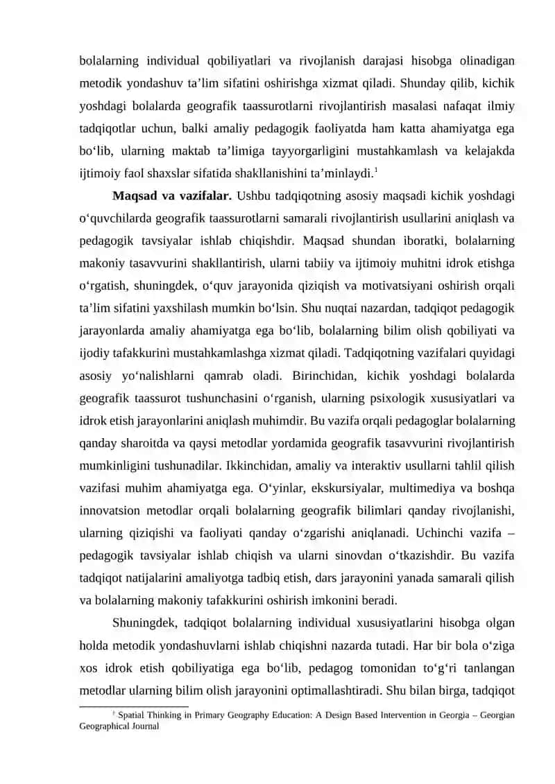 Kichik yoshdagi o‘quvchilarda geografik taassurotni rivojlantirish usulllari 3