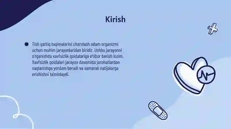 Tish qattiq tuqimalarini charxlash asoslari va xavfsizlik qoidalari 3