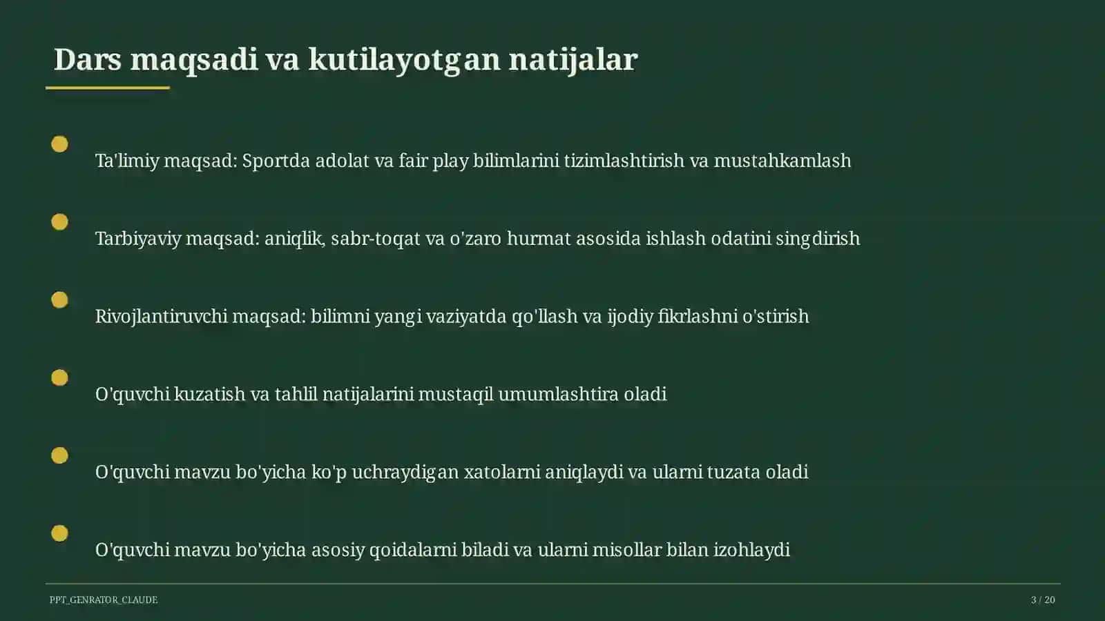 Sportda adolat va fair play (10-sinf) 3