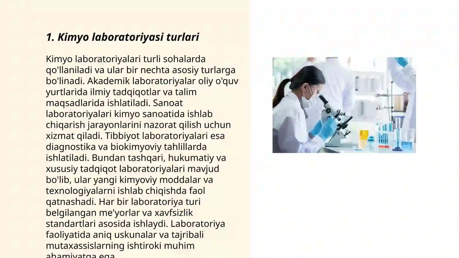 Kimyo laboratoriyasi turlari 3