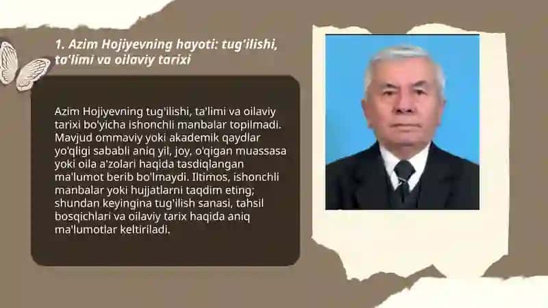 Azim Hojiyev hayoti va ijodi, yozgan asarlari, yaratgan ilmiy maktabi 3