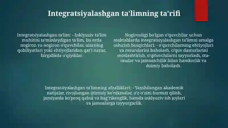 Integratsiyalashgan TaʼLimni Amalga Oshirishning Asosiy Bosqichlari 3