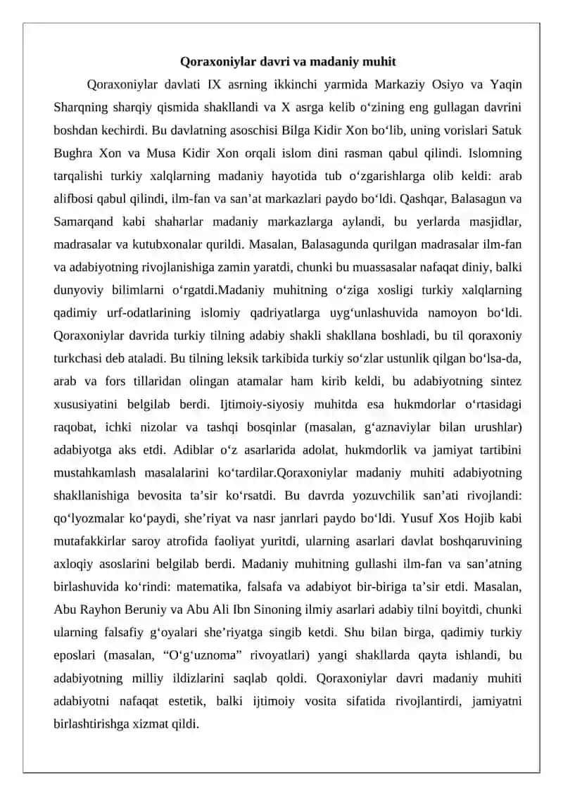IX–XIII asrlarda turkiy adabiyotning yuksalishi 3