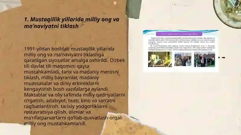 MUSTAQILLIK YILLARIDA O‘ZBEKISTONDAGI MA’NAVIY VA MADANIY TARAQQIYOT 3