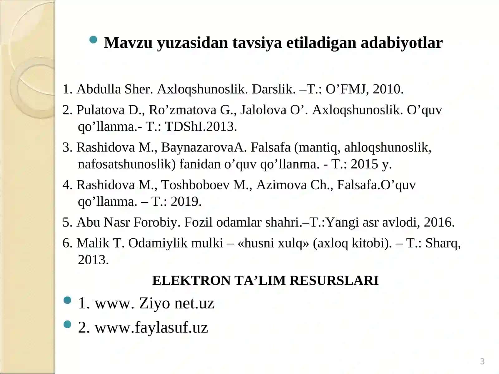 Axloq falsafasi“Etika” 3