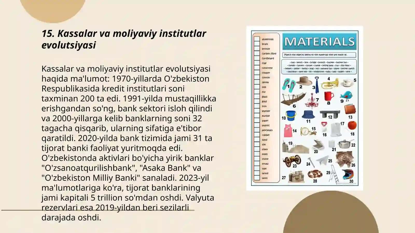 Kassalar va moliyaviy institutlar evolutsiyasi 3