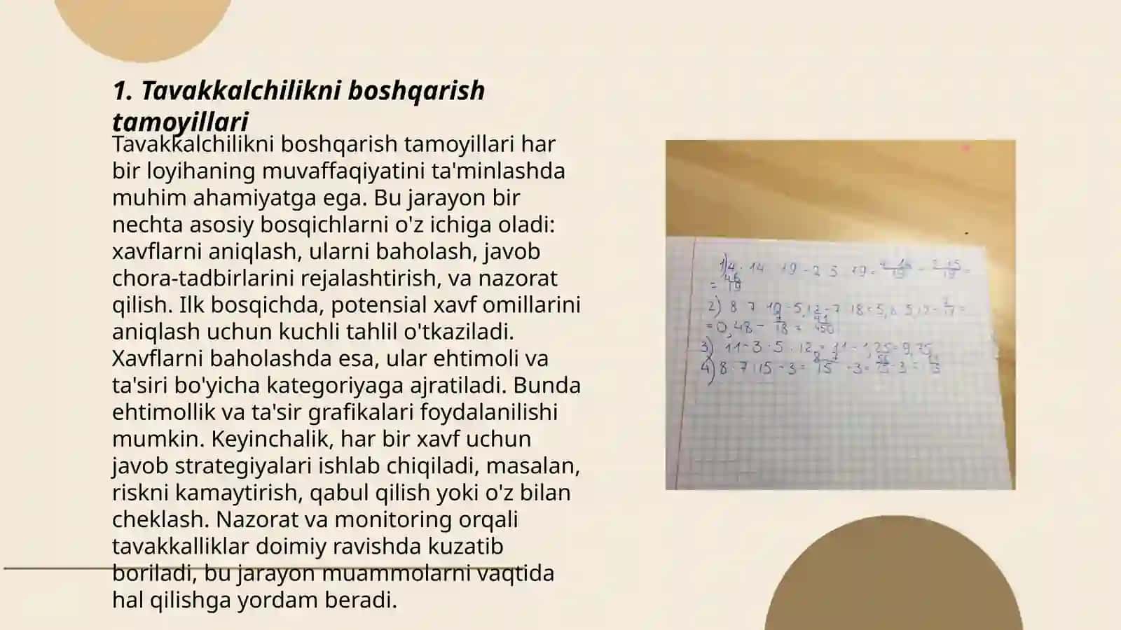 Tavakkalchilikni boshqarish tamoyillari 3