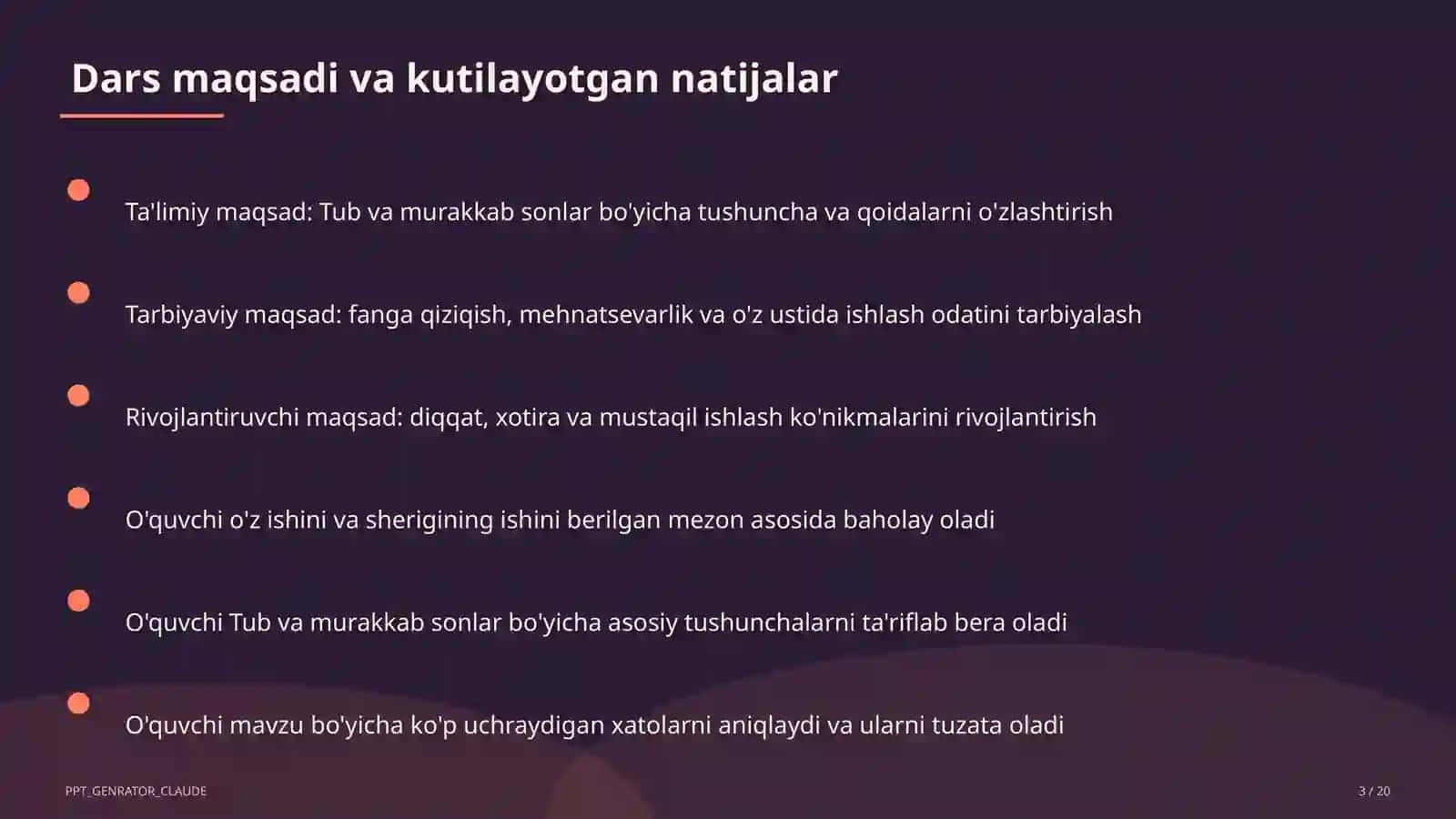 Tub va murakkab sonlar (5-sinf) 3