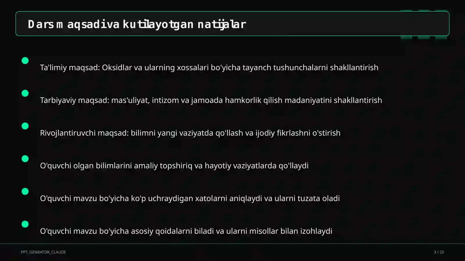 Oksidlar va ularning xossalari (8-sinf) 3