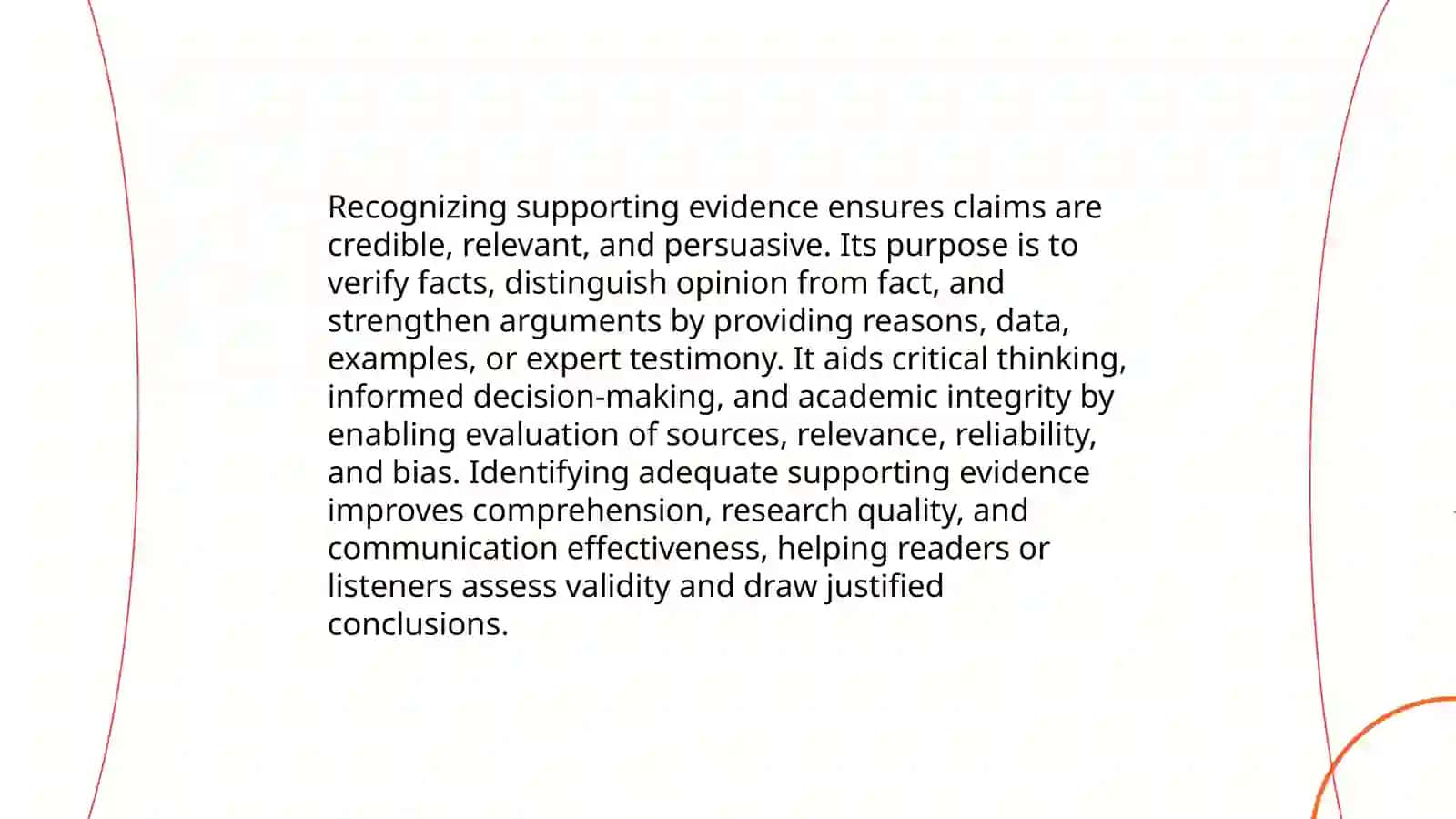 Recognizing Supporting Evidence 3