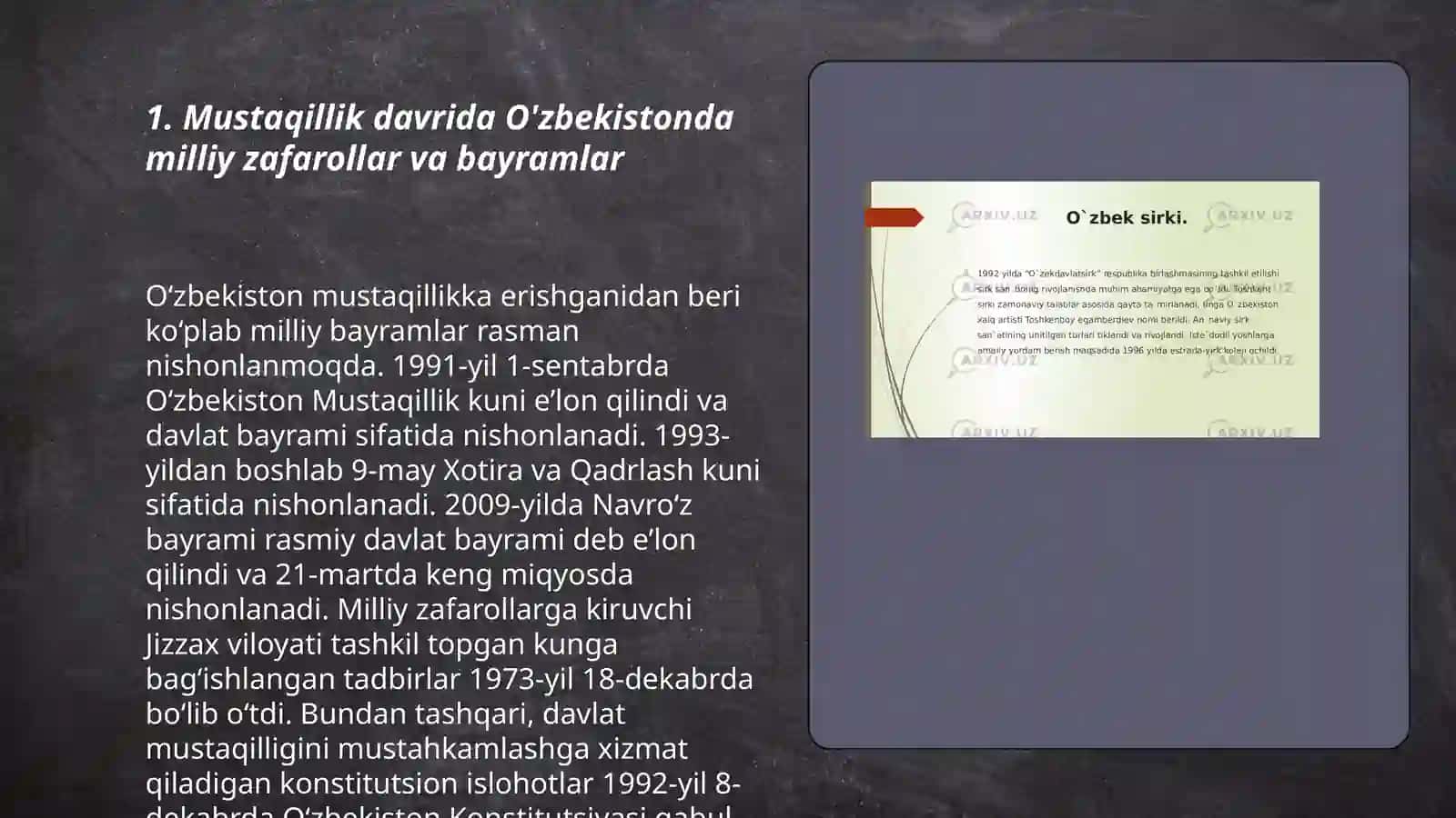 Mustaqillik yillarida O’zbekistondagi ma’naviy va madaniy taraqqiyot 3